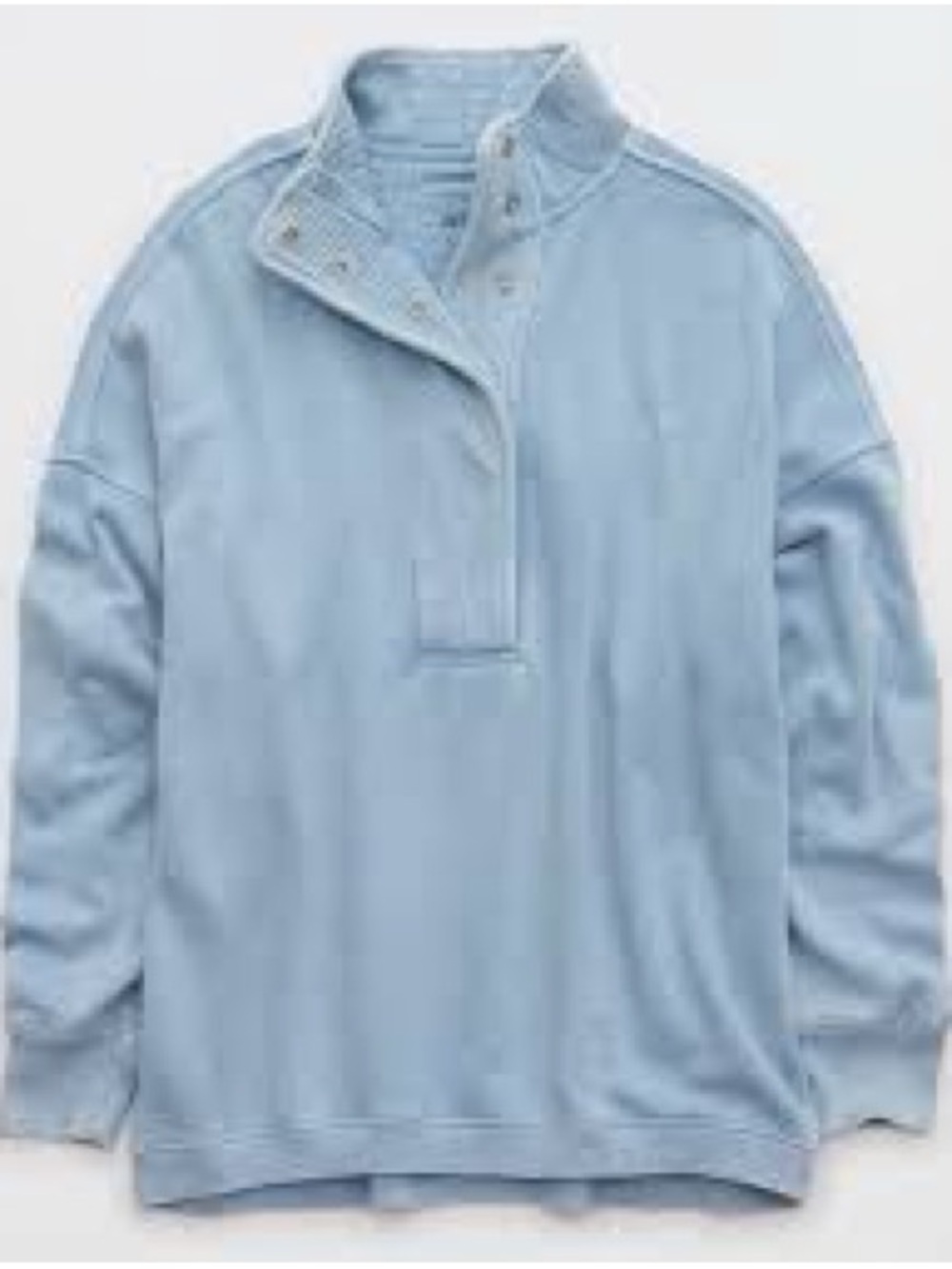 Aerie Getaway Quarter Snap Sweatshirt Size Small Blue